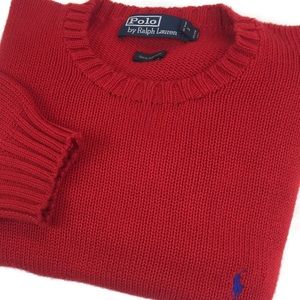 POLO RALPH LAUREN Classic Red Logo Front Sweater